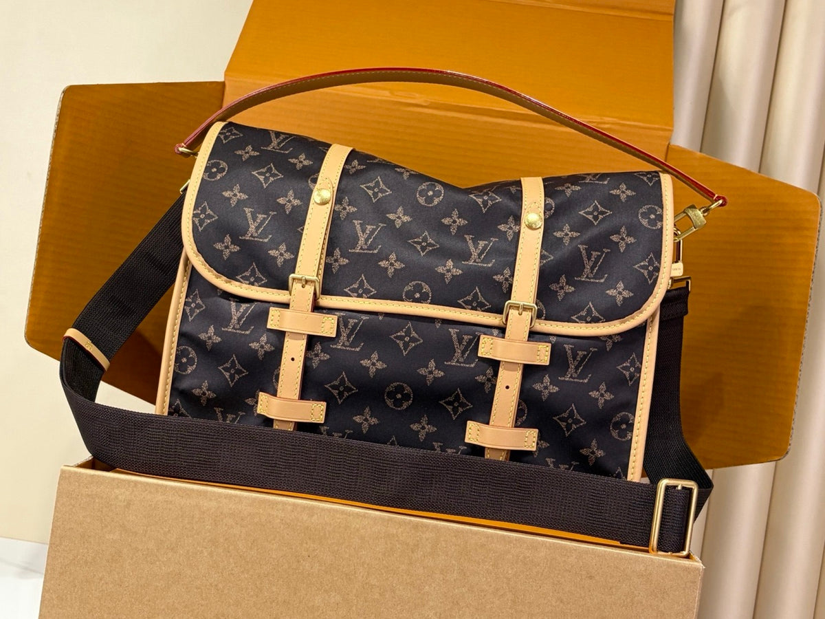 LV Jet Lag Bag MM - front view with shoulder strap