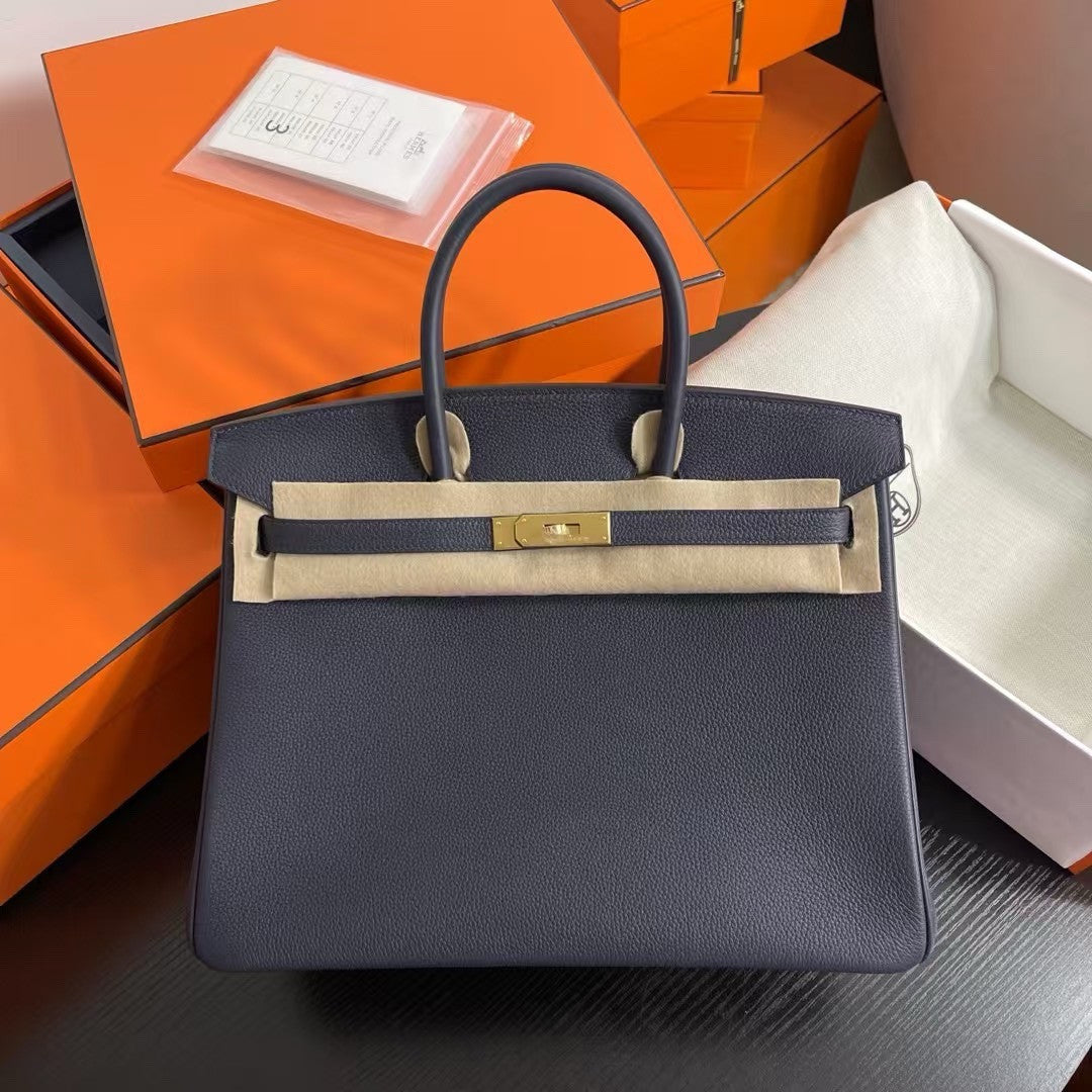 Hermès Birkin 35 cm Blue Nuit Togo Leather Gold Hardware Hermes