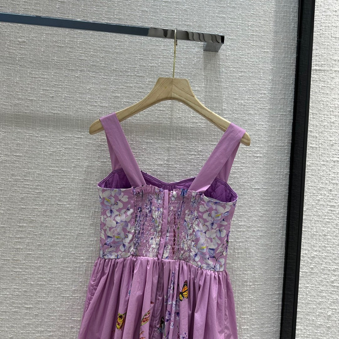 Dolce & Gabbana Calf-length bustier dress in rabbit-print poplin