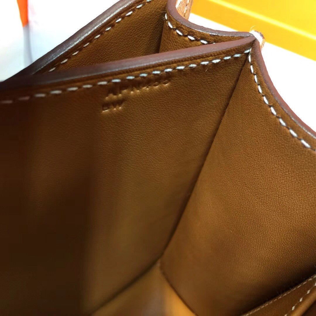 Hermes Toffee Constance Epsom leather 18cm Gold Hardware