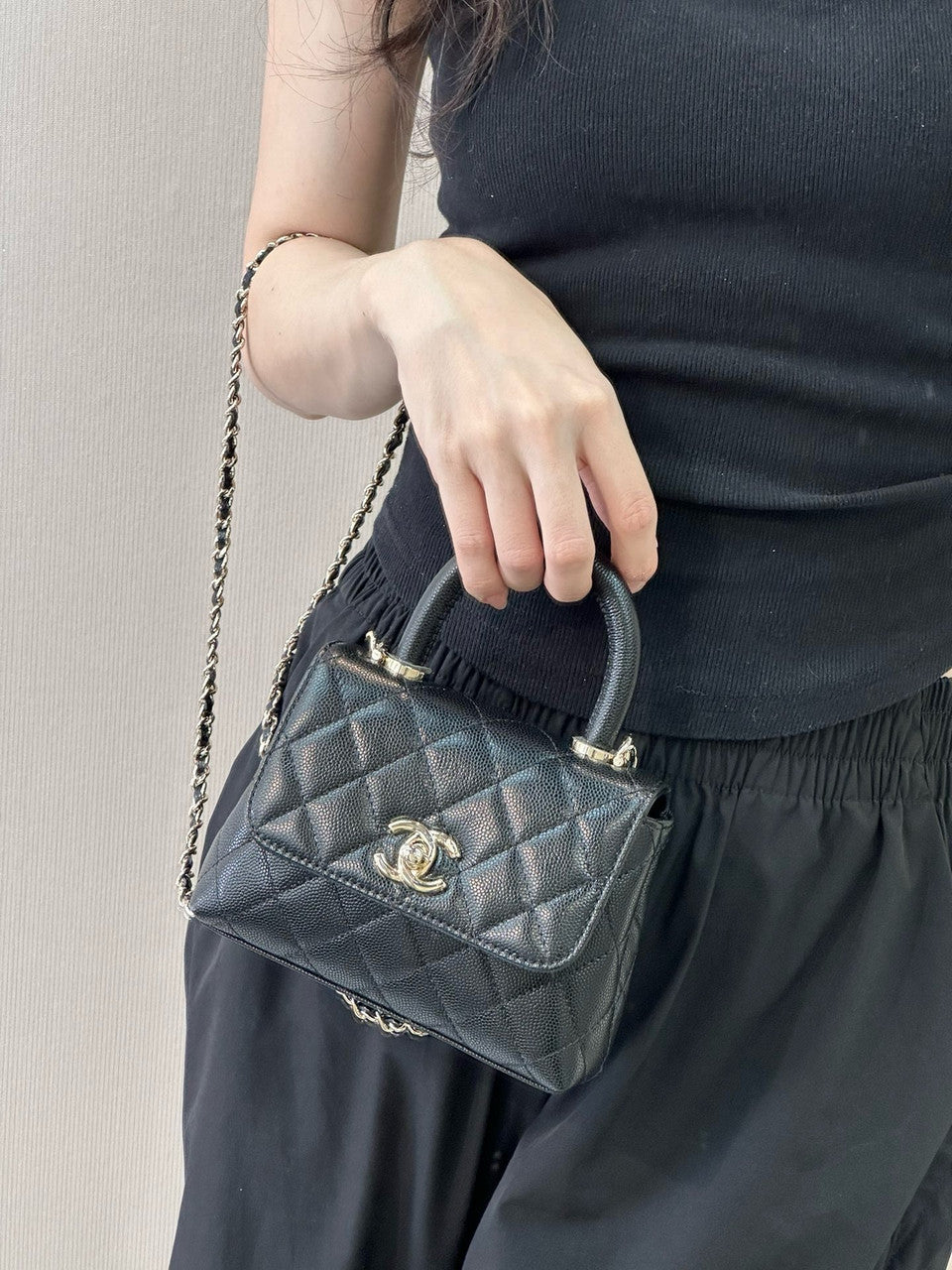 CHANEL MINI FLAP BAG WITH TOP HANDLE SS2024