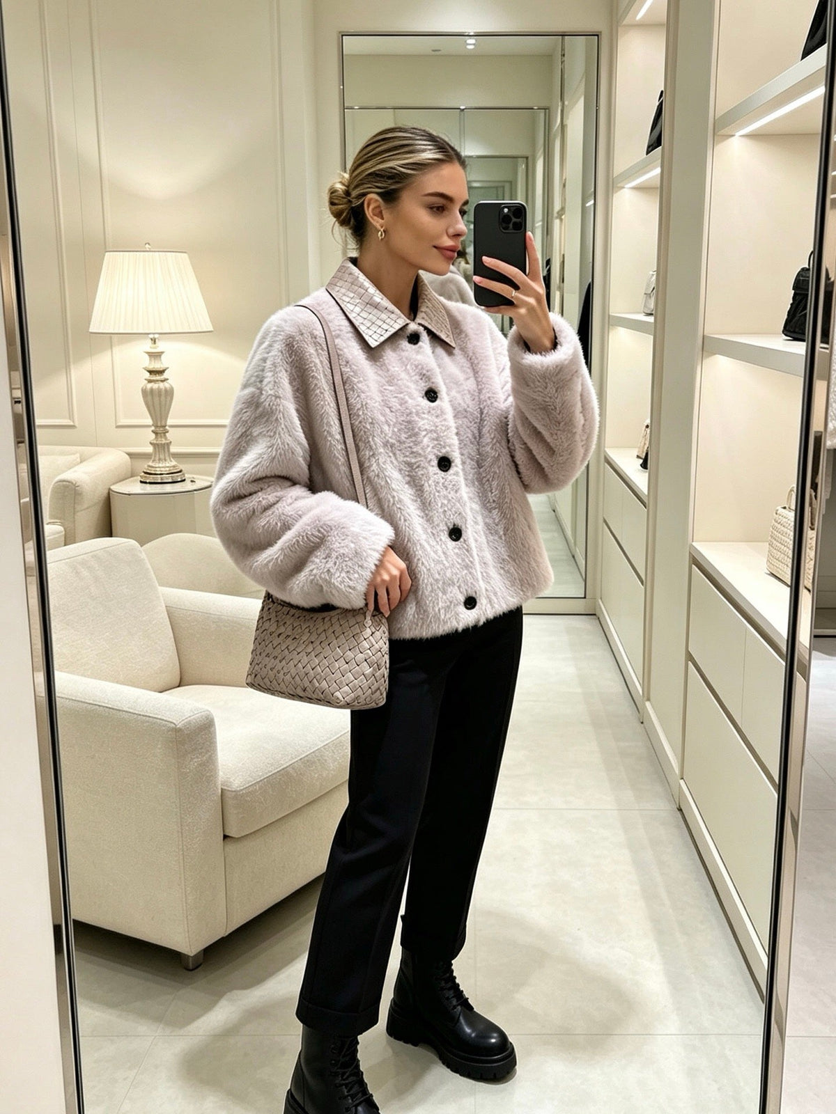 Bottega Veneta Plush Fur Jacket - IMG_3949.jpeg