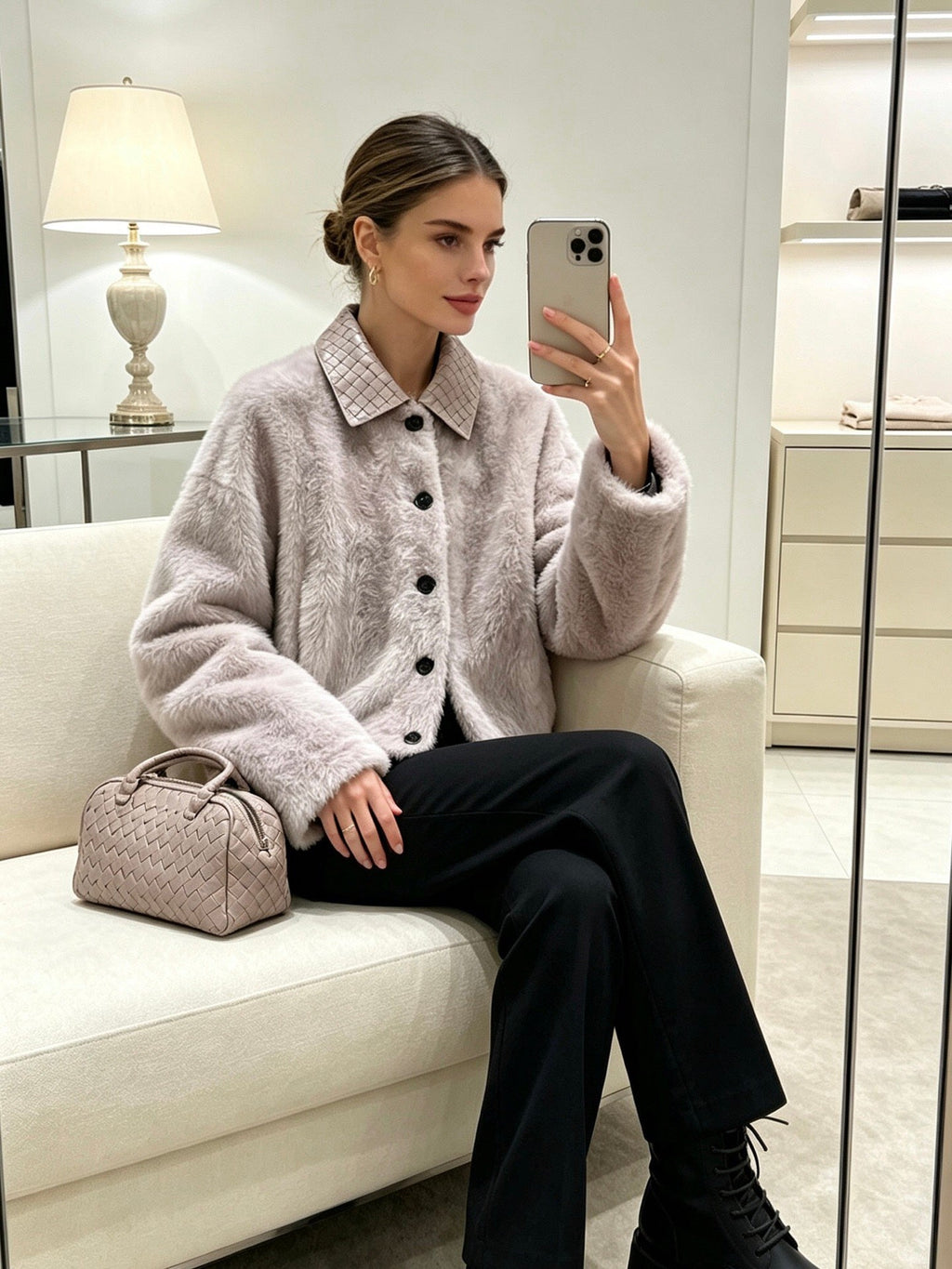 Bottega Veneta Plush Fur Jacket - IMG_3950.jpeg