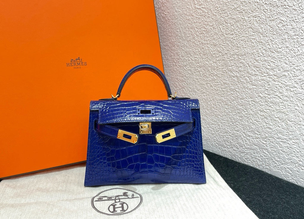 Hermès Kelly 20 Mini II Blue Electric Alligator Gold Hardware Hermes