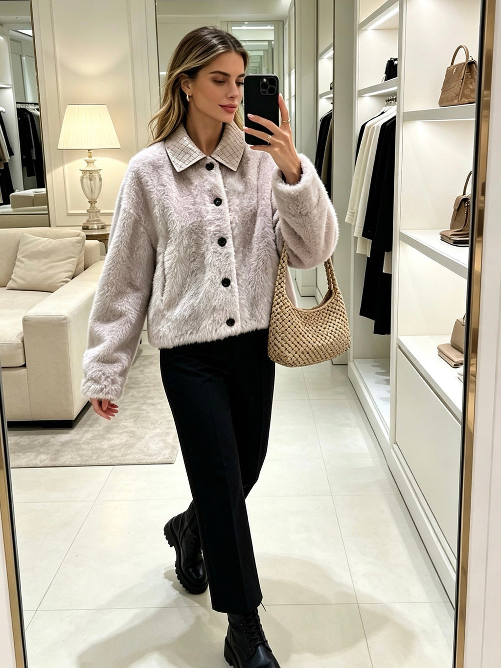 Bottega Veneta Plush Fur Jacket - IMG_3951.jpeg