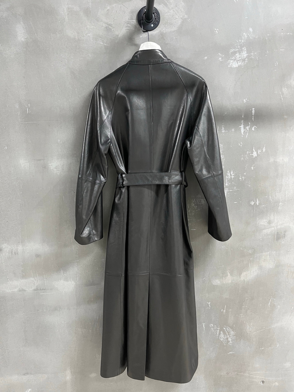 Christian Dior leather trench coat - full back view