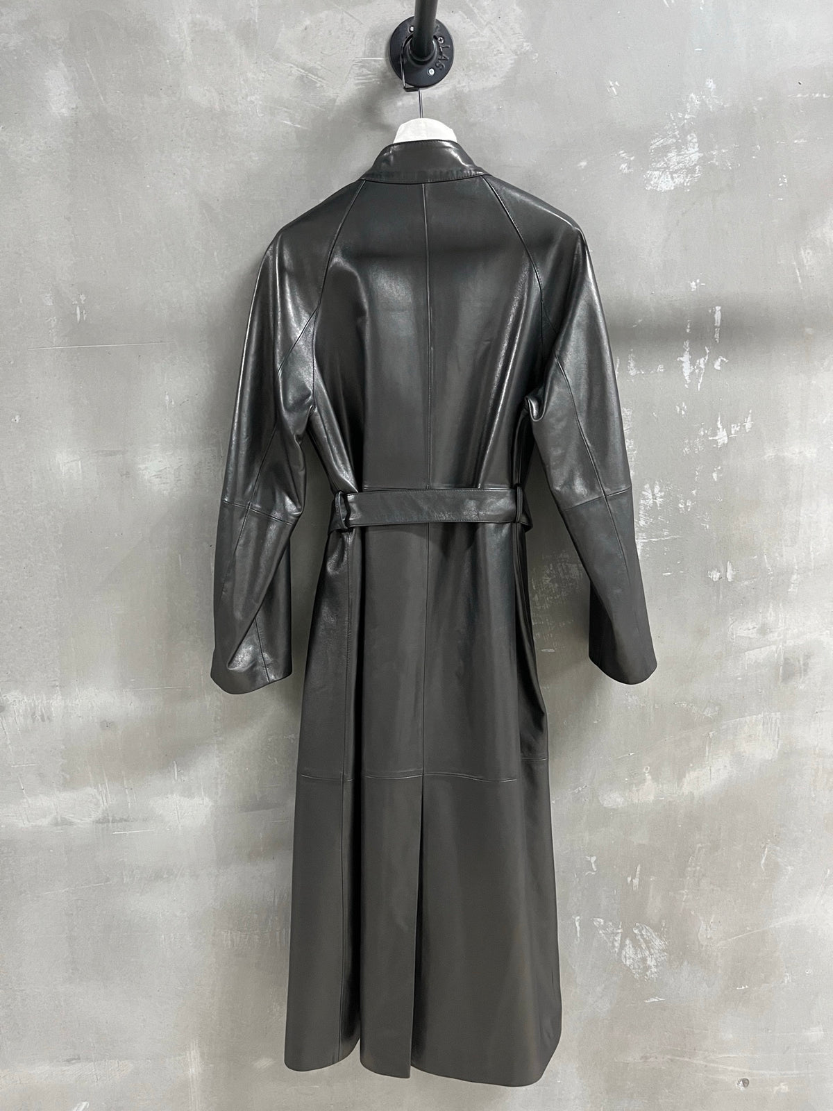 Christian Dior leather trench coat - full back view