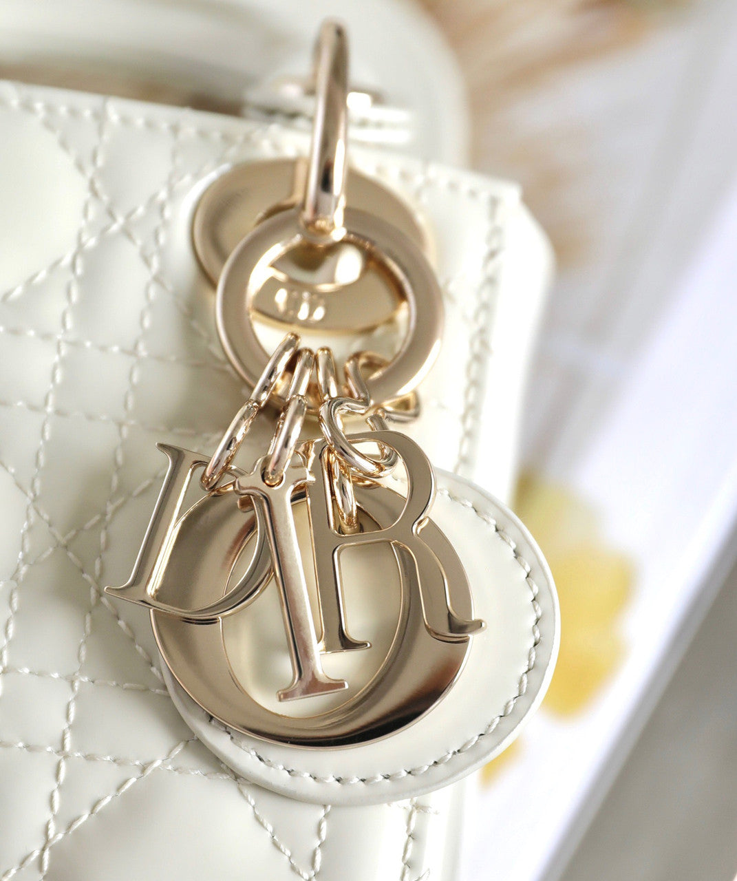 Christian Dior MICRO LADY DIOR BAG PATENT WHITE