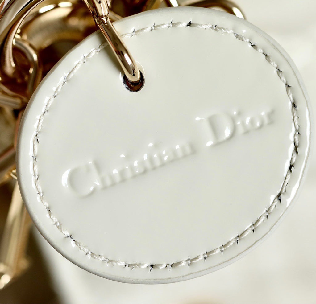 Christian Dior MICRO LADY DIOR BAG PATENT WHITE