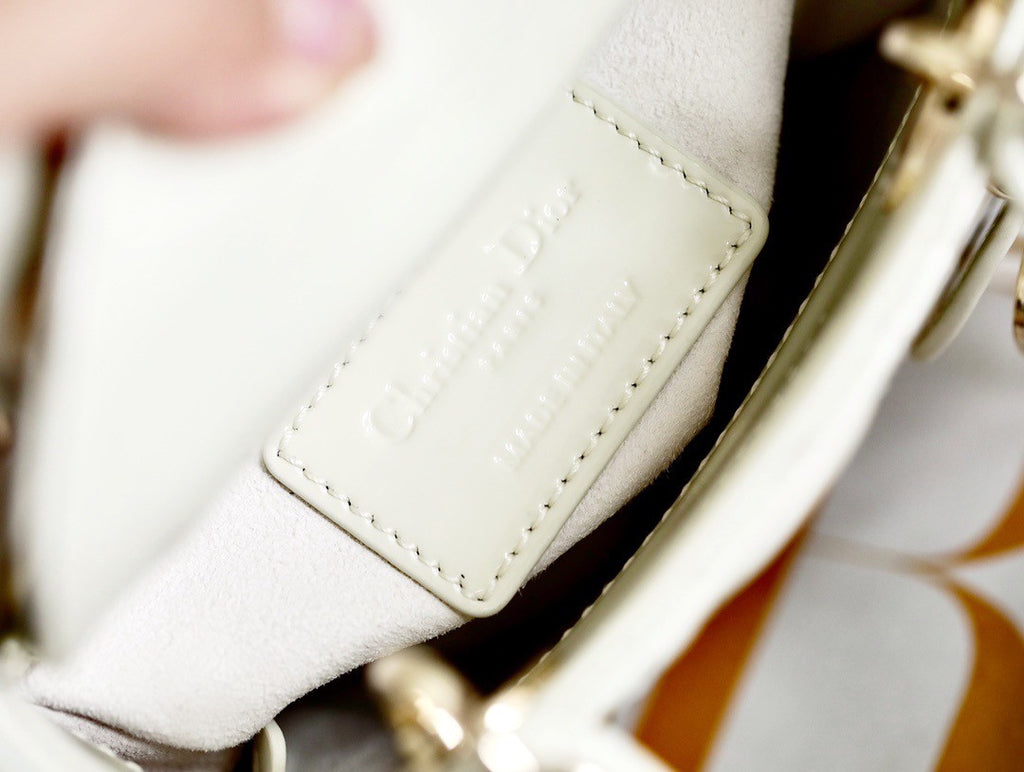 Christian Dior MICRO LADY DIOR BAG PATENT WHITE