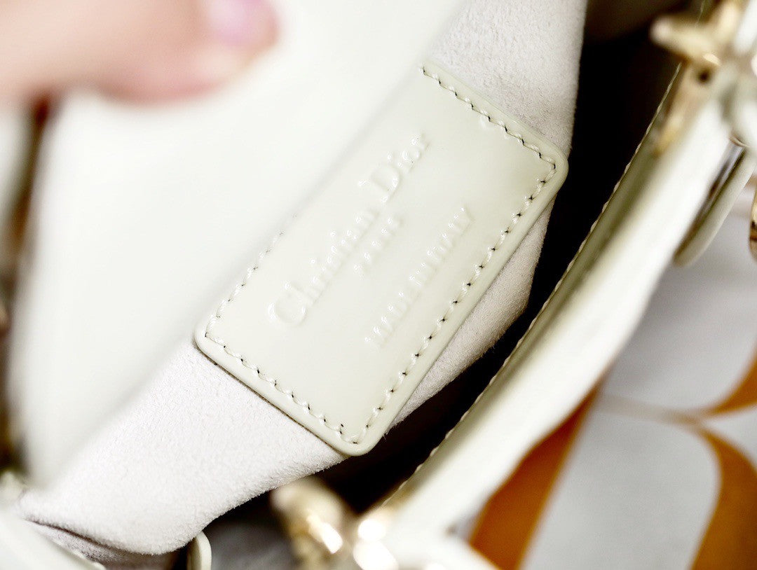 Christian Dior MICRO LADY DIOR BAG PATENT WHITE