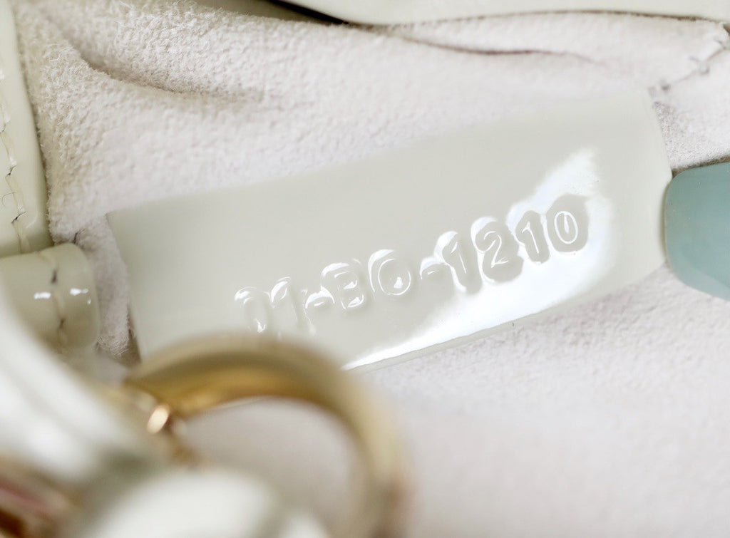 Christian Dior MICRO LADY DIOR BAG PATENT WHITE