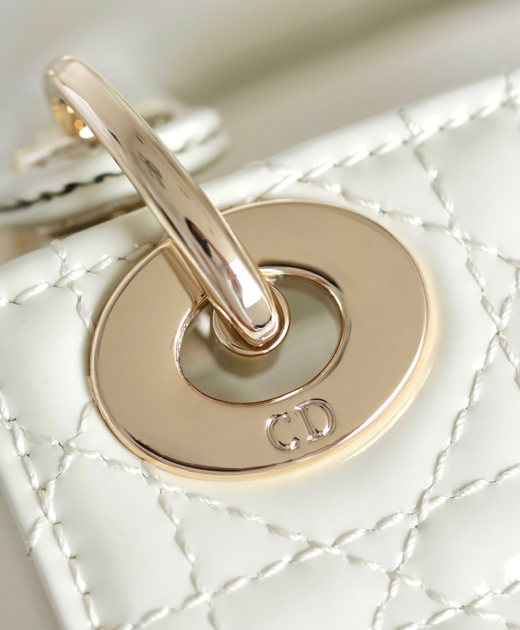 Christian Dior MICRO LADY DIOR BAG PATENT WHITE