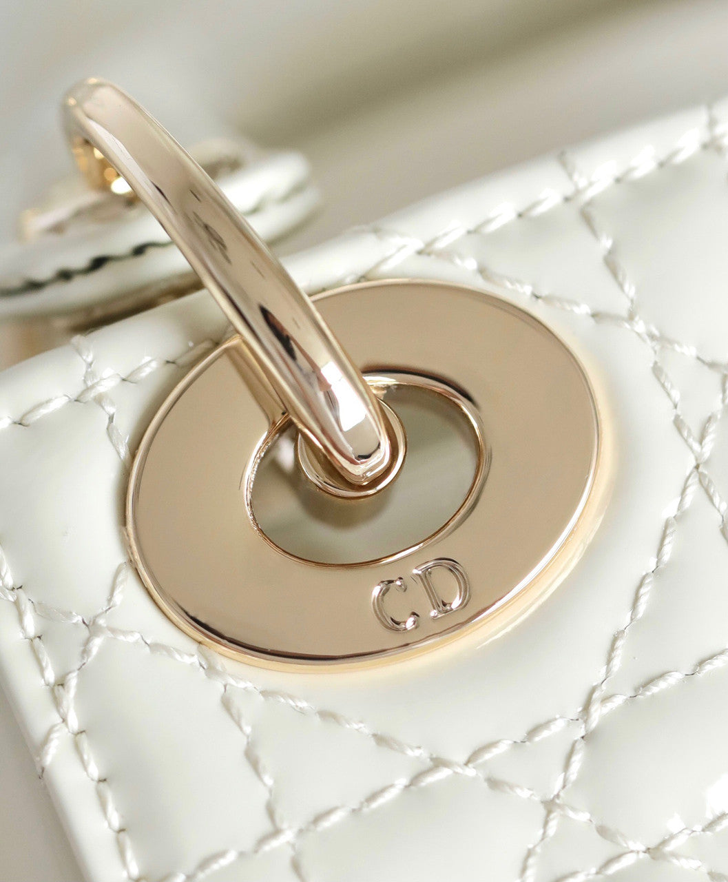 Christian Dior MICRO LADY DIOR BAG PATENT WHITE