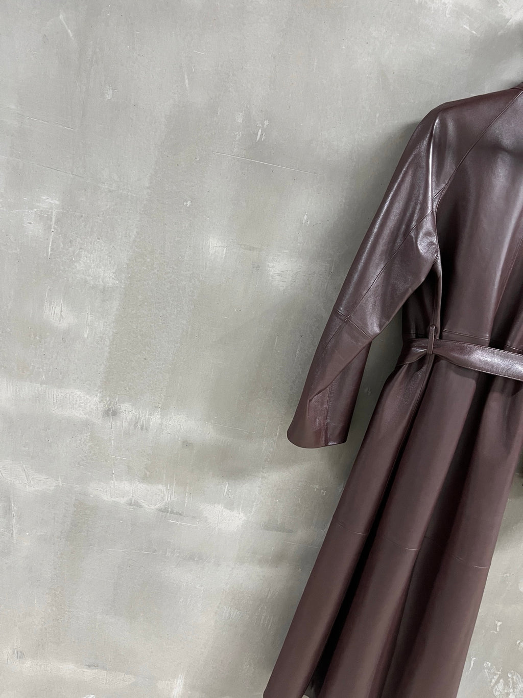 Christian Dior leather trench coat - side back right view
