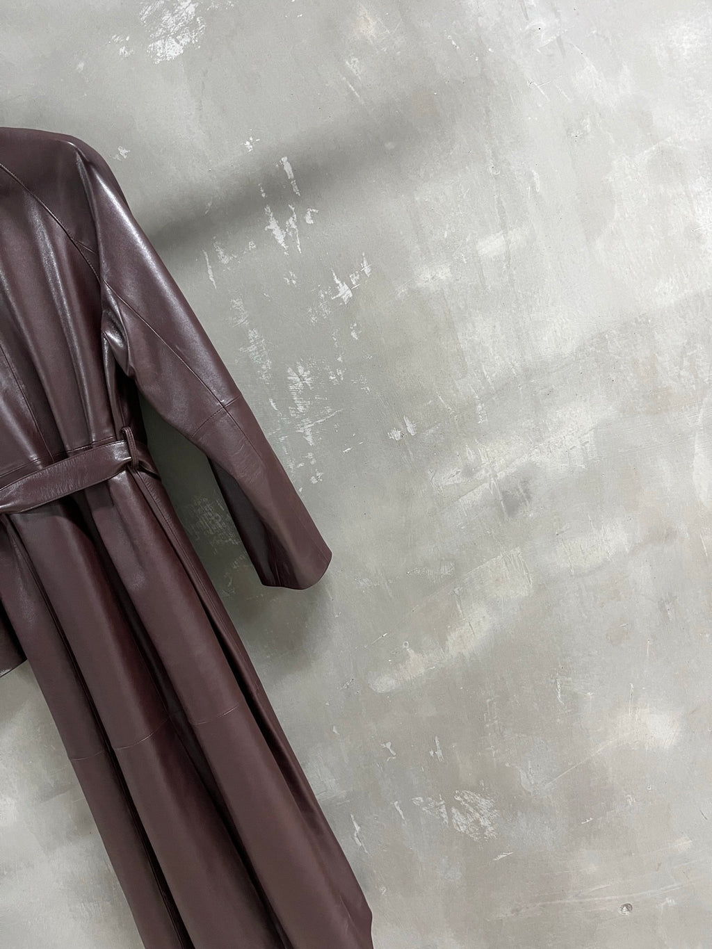Christian Dior leather trench coat - side back left view
