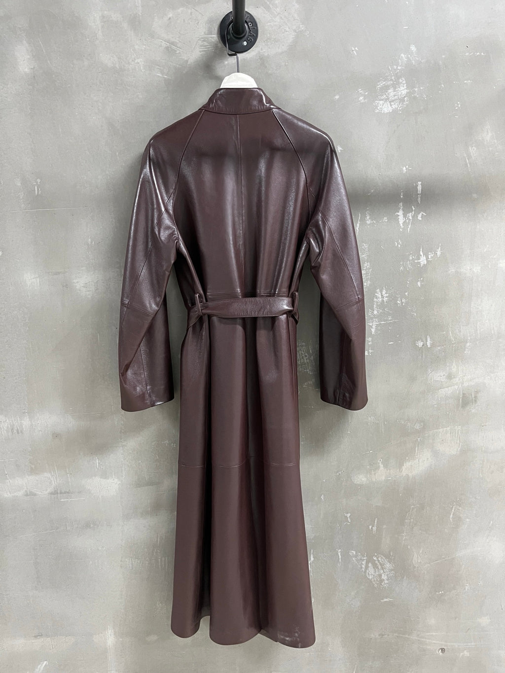 Christian Dior leather trench coat - full back view