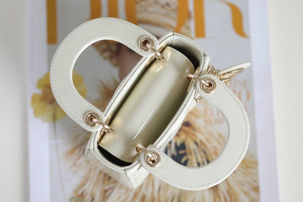 Christian Dior MICRO LADY DIOR BAG PATENT WHITE