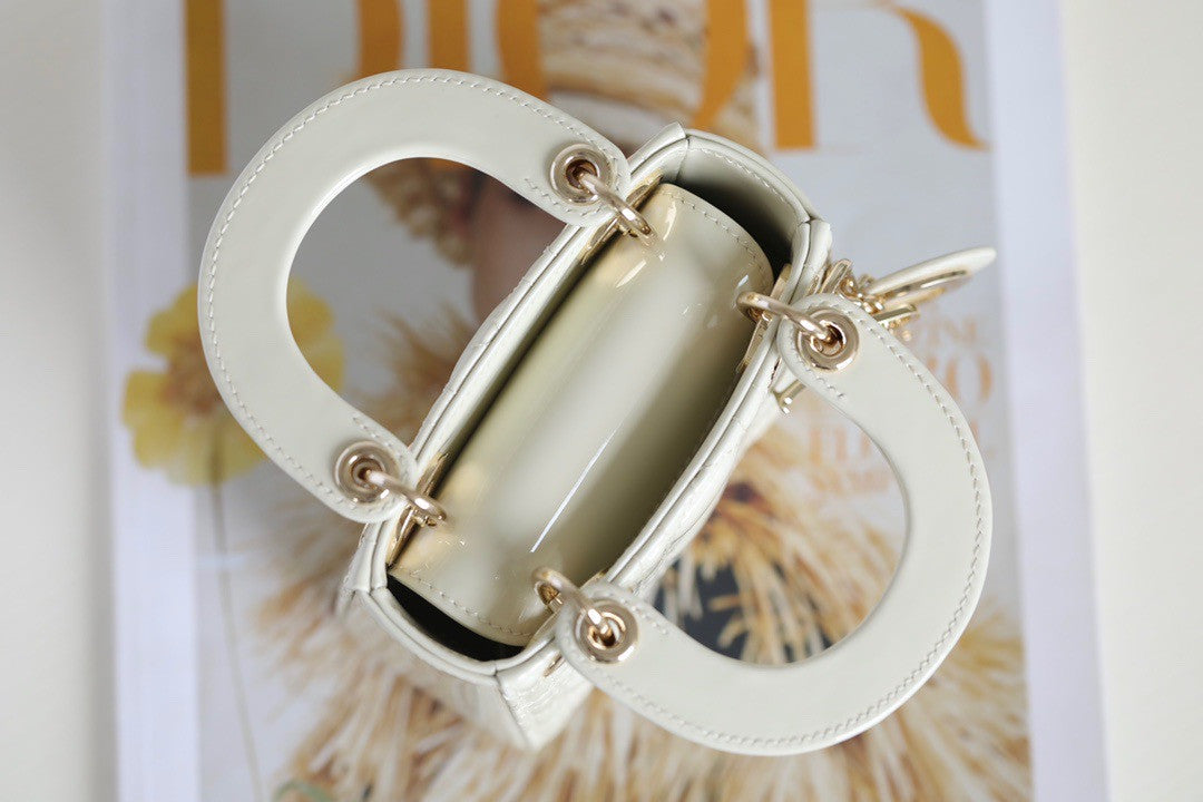 Christian Dior MICRO LADY DIOR BAG PATENT WHITE