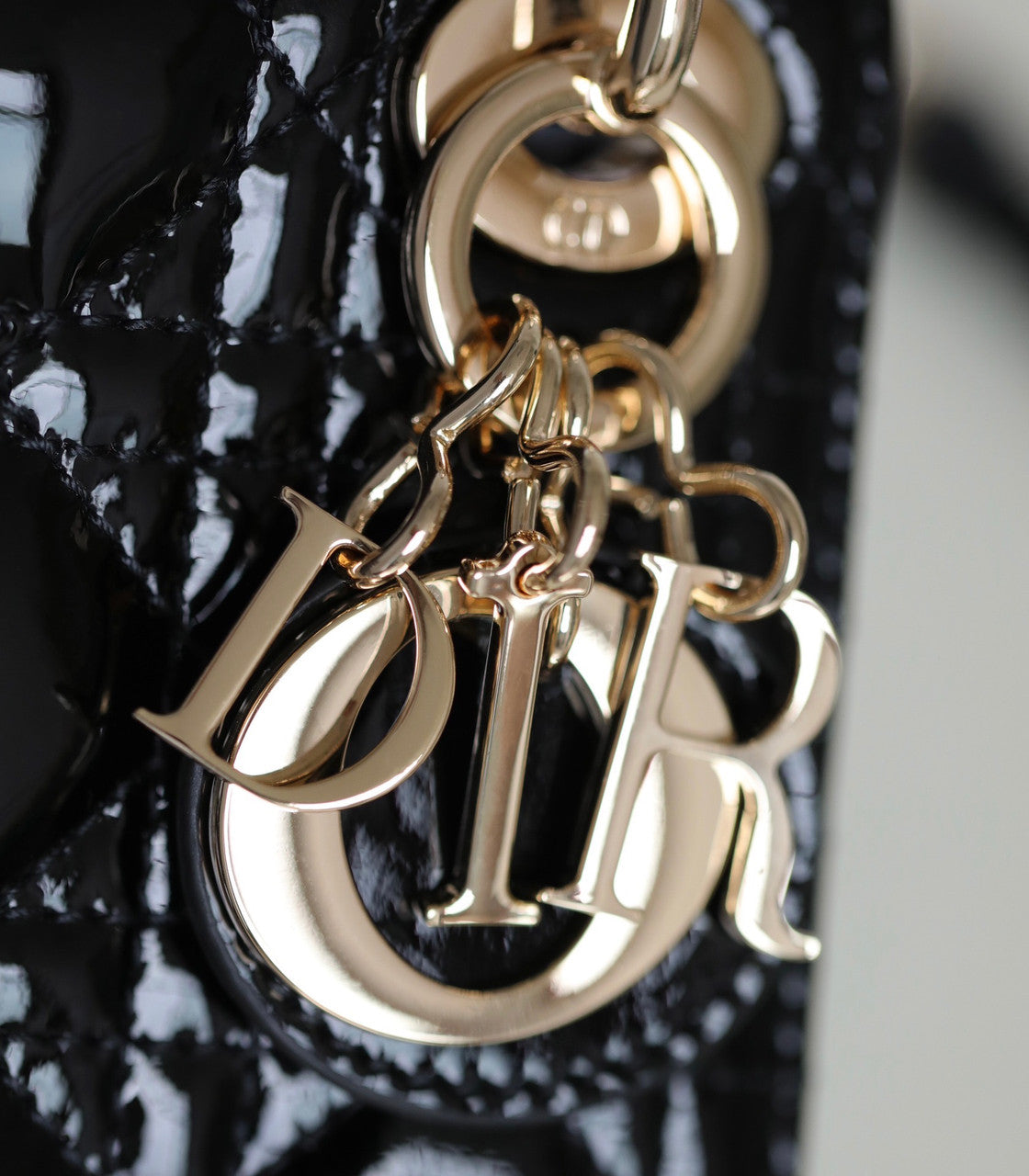 Christian Dior MICRO LADY DIOR BAG PATENT BLACK