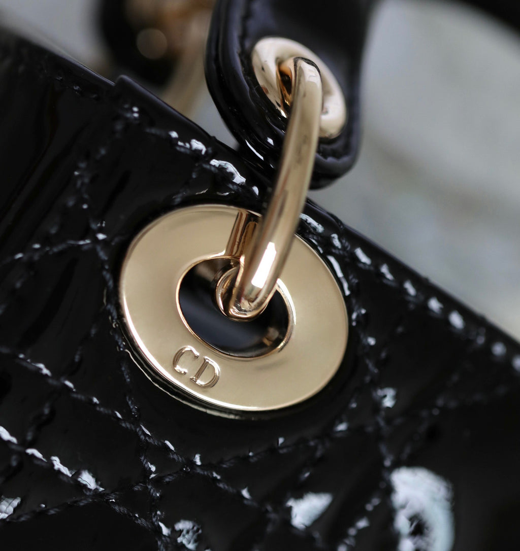 Christian Dior MICRO LADY DIOR BAG PATENT BLACK