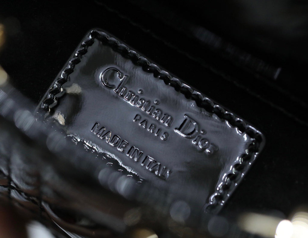 Christian Dior MICRO LADY DIOR BAG PATENT BLACK