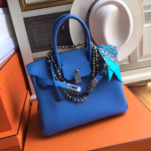 Hermes Bleu Paradis 2T Birkin 30 cm Epsom Palladium  Hardware