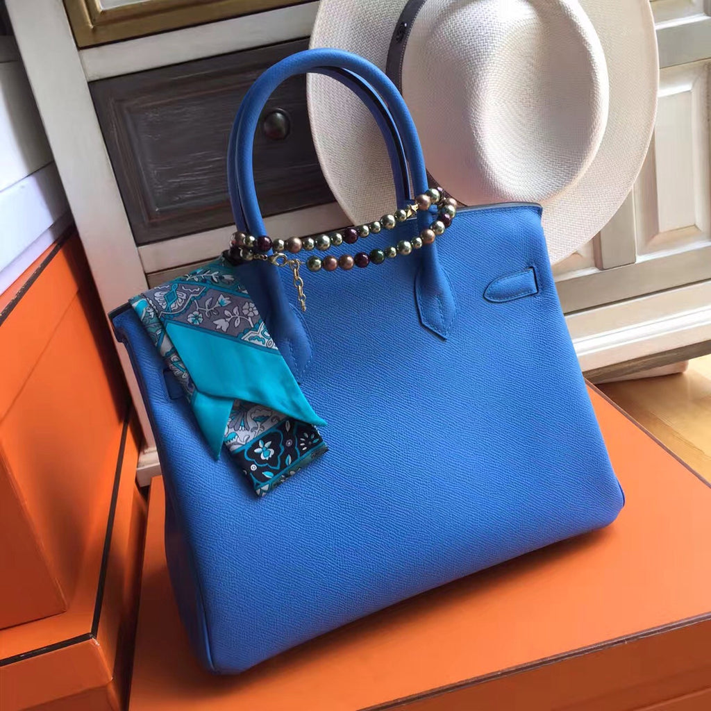 Hermes Bleu Paradis 2T Birkin 30 cm Epsom Palladium  Hardware