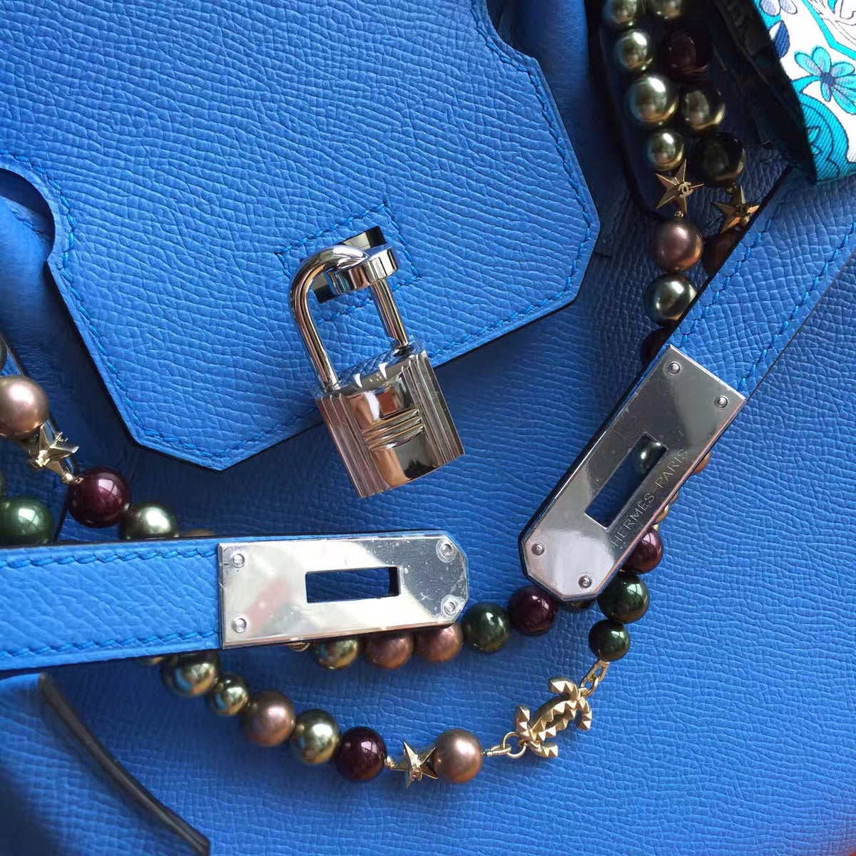 Hermes Bleu Paradis 2T Birkin 30 cm Epsom Palladium  Hardware