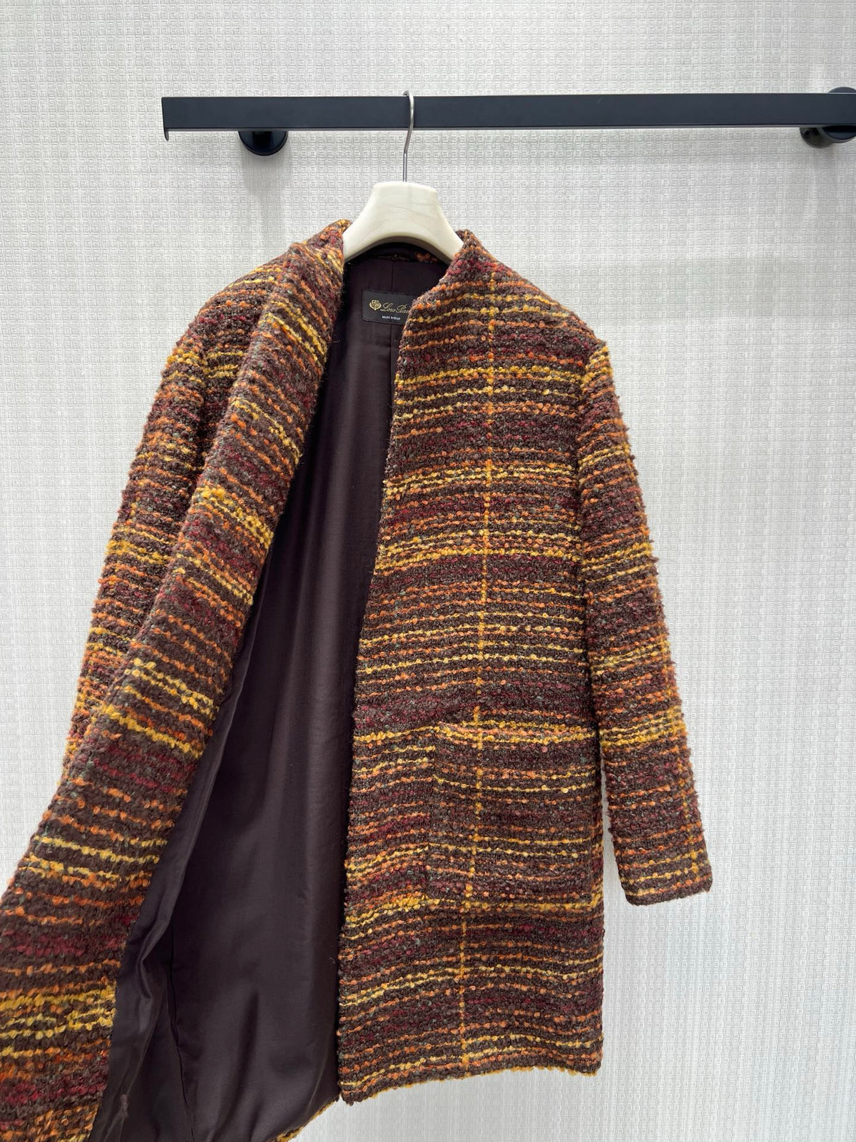 Loro Piana multicoloured bouclé wool coat — image 2