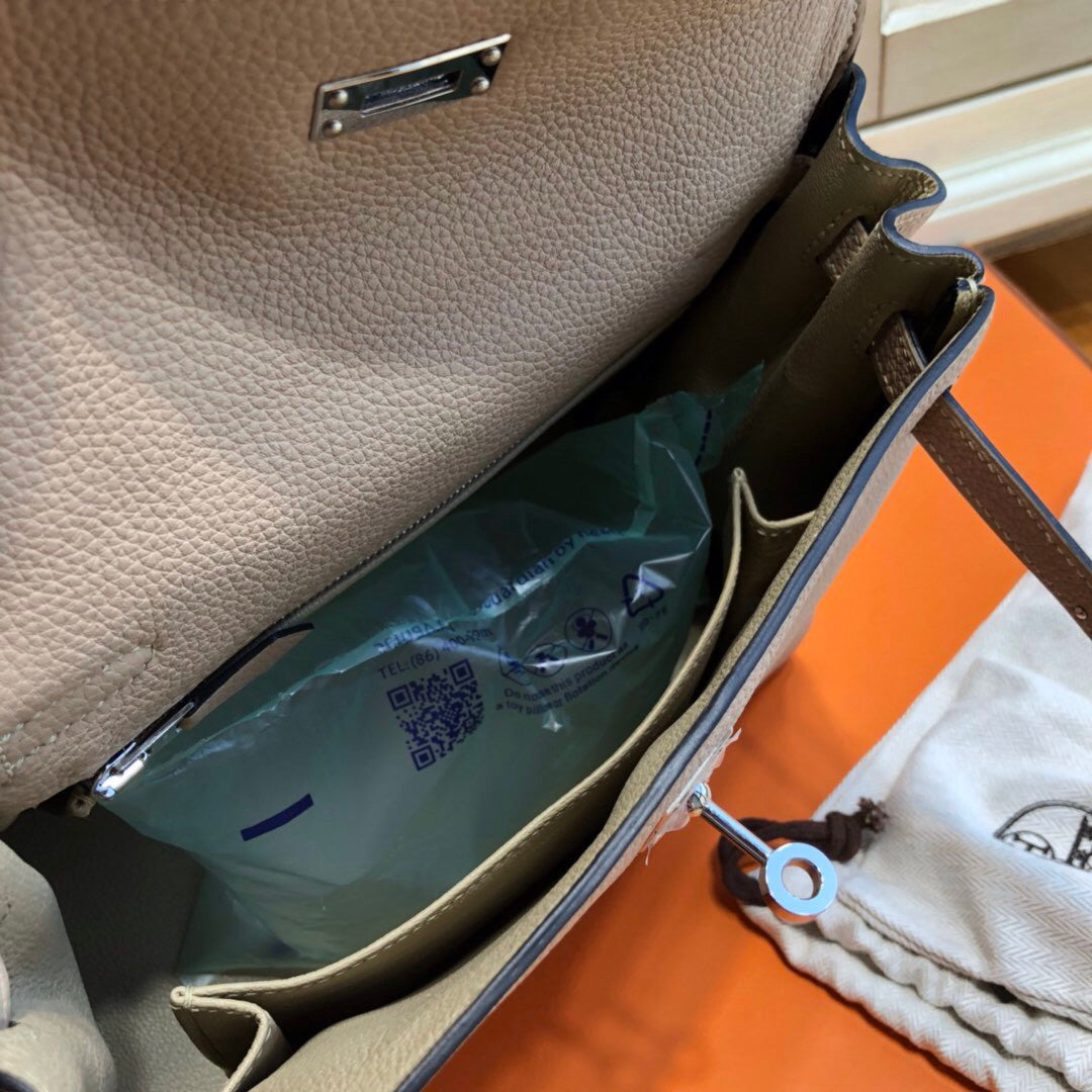 Hermès S2 Trench Kelly 25 Epsom Leather Palladium Hardware
