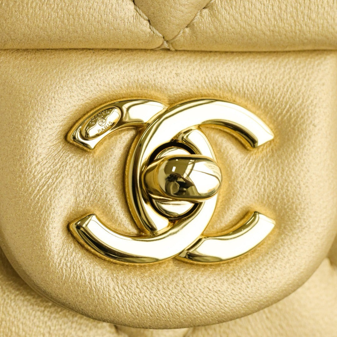CHANEL MINI FLAP BAG WITH RESIN TOP HANDLE