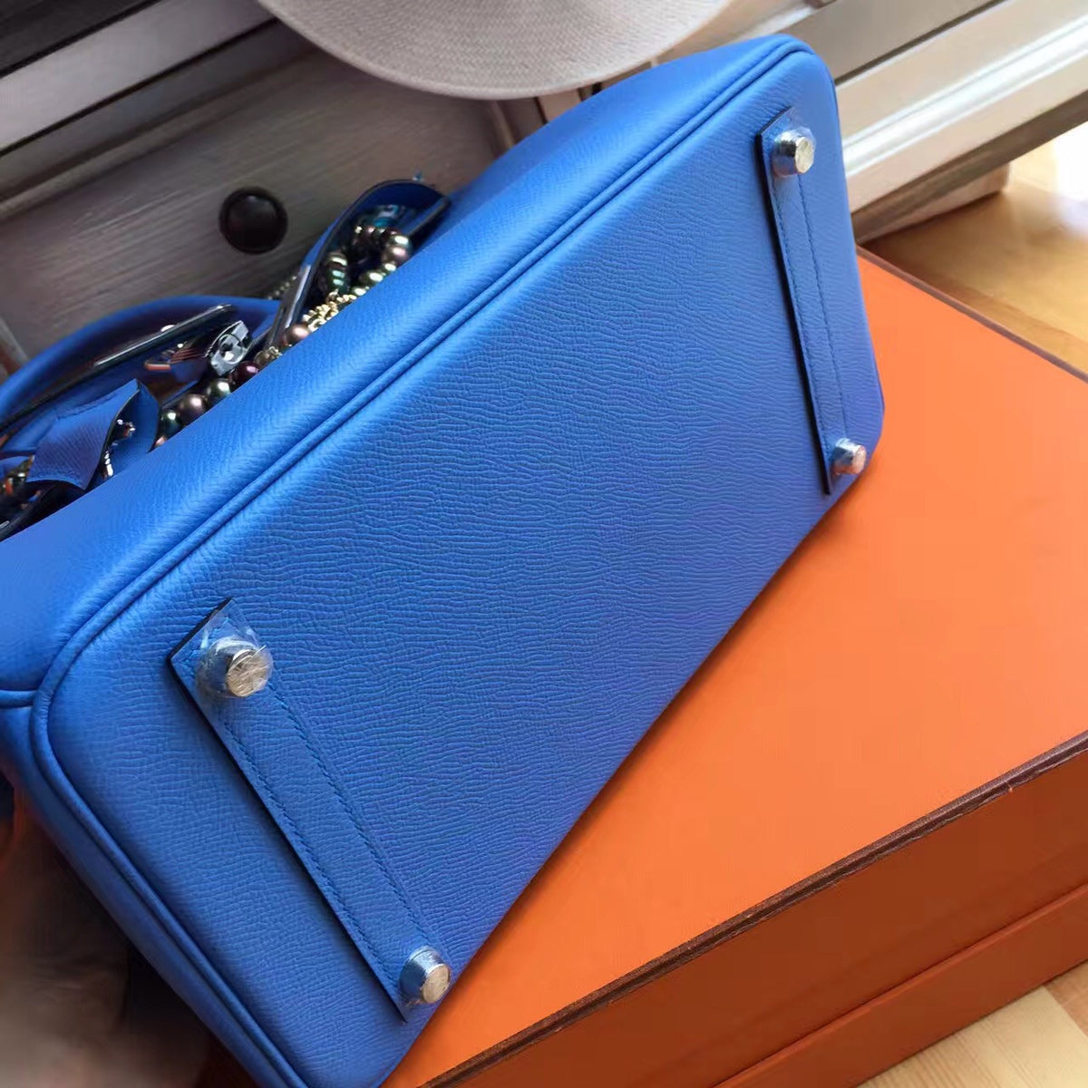 Hermes Bleu Paradis 2T Birkin 30 cm Epsom Palladium  Hardware