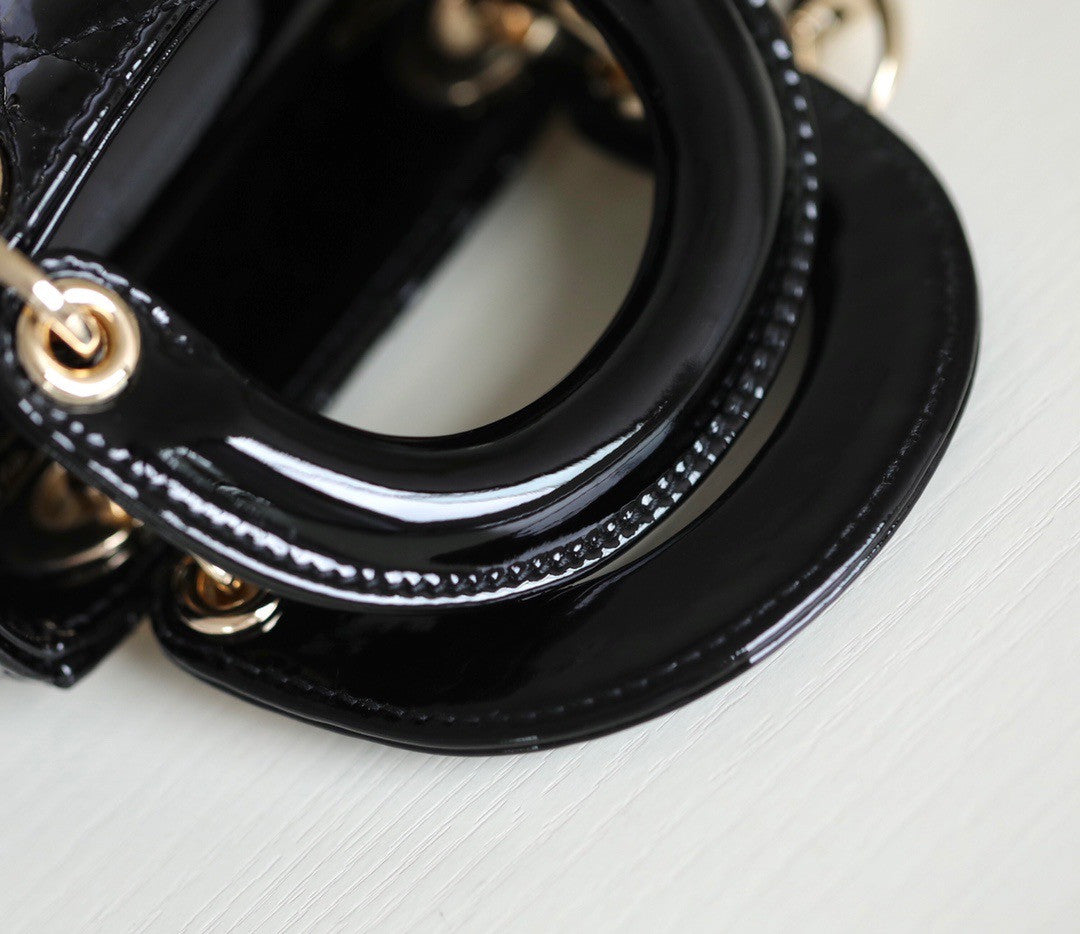 Christian Dior MICRO LADY DIOR BAG PATENT BLACK