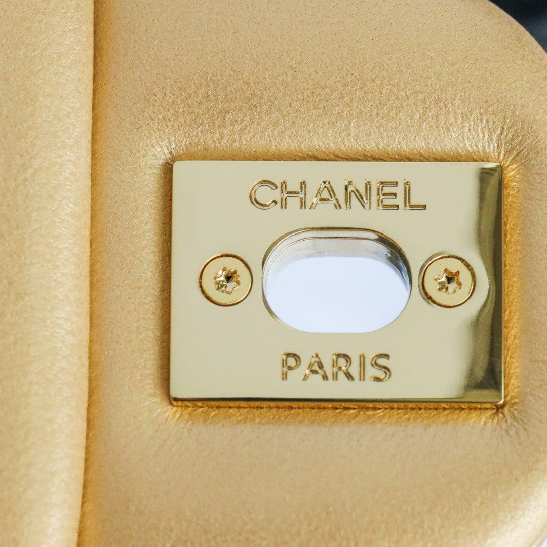 CHANEL MINI FLAP BAG WITH RESIN TOP HANDLE