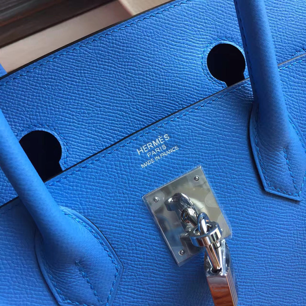 Hermes Bleu Paradis 2T Birkin 30 cm Epsom Palladium  Hardware