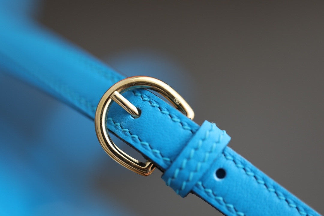 Hermès Mini 24/24 – 21 Bag Blue Aztec Evercolor/Swift leather
