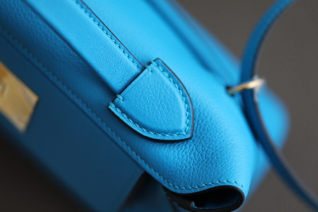 Hermès Mini 24/24 – 21 Bag Blue Aztec Evercolor/Swift leather