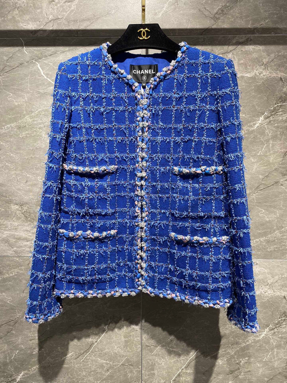 Chanel Cruise 2023 Blue Cotton Tweed Jacket
