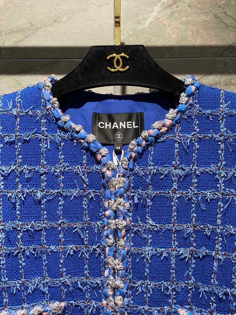 Chanel Cruise 2023 Blue Cotton Tweed Jacket