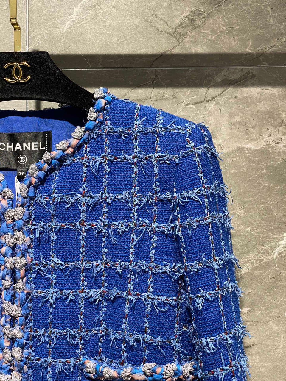 Chanel Cruise 2023 Blue Cotton Tweed Jacket