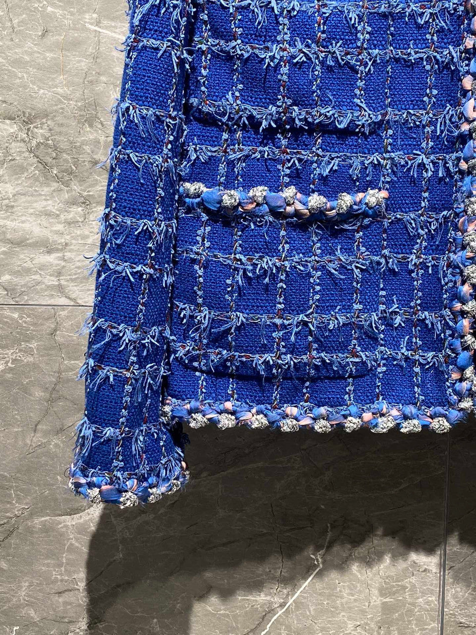 Chanel Cruise 2023 Blue Cotton Tweed Jacket