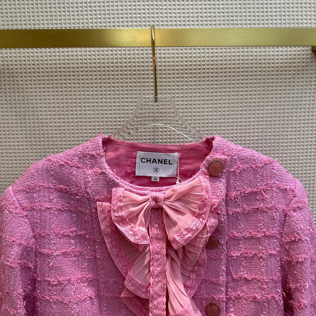 Chanel JACKET DARK PINK Cotton Tweed JACKET