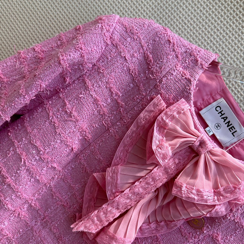 Chanel JACKET DARK PINK Cotton Tweed JACKET