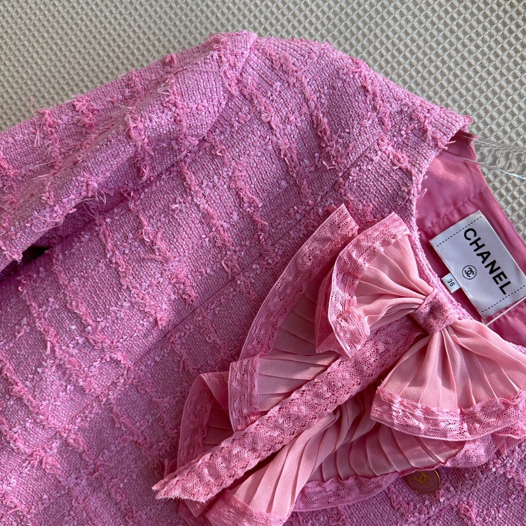 Chanel JACKET DARK PINK Cotton Tweed JACKET