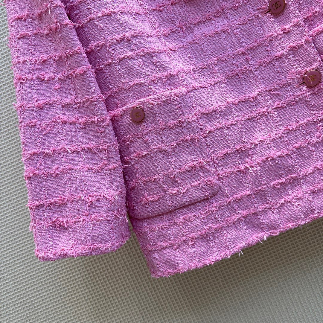 Chanel JACKET DARK PINK Cotton Tweed JACKET