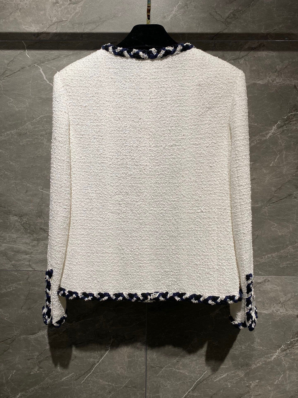 Chanel Cruise 2023 White Cotton Tweed Jacket