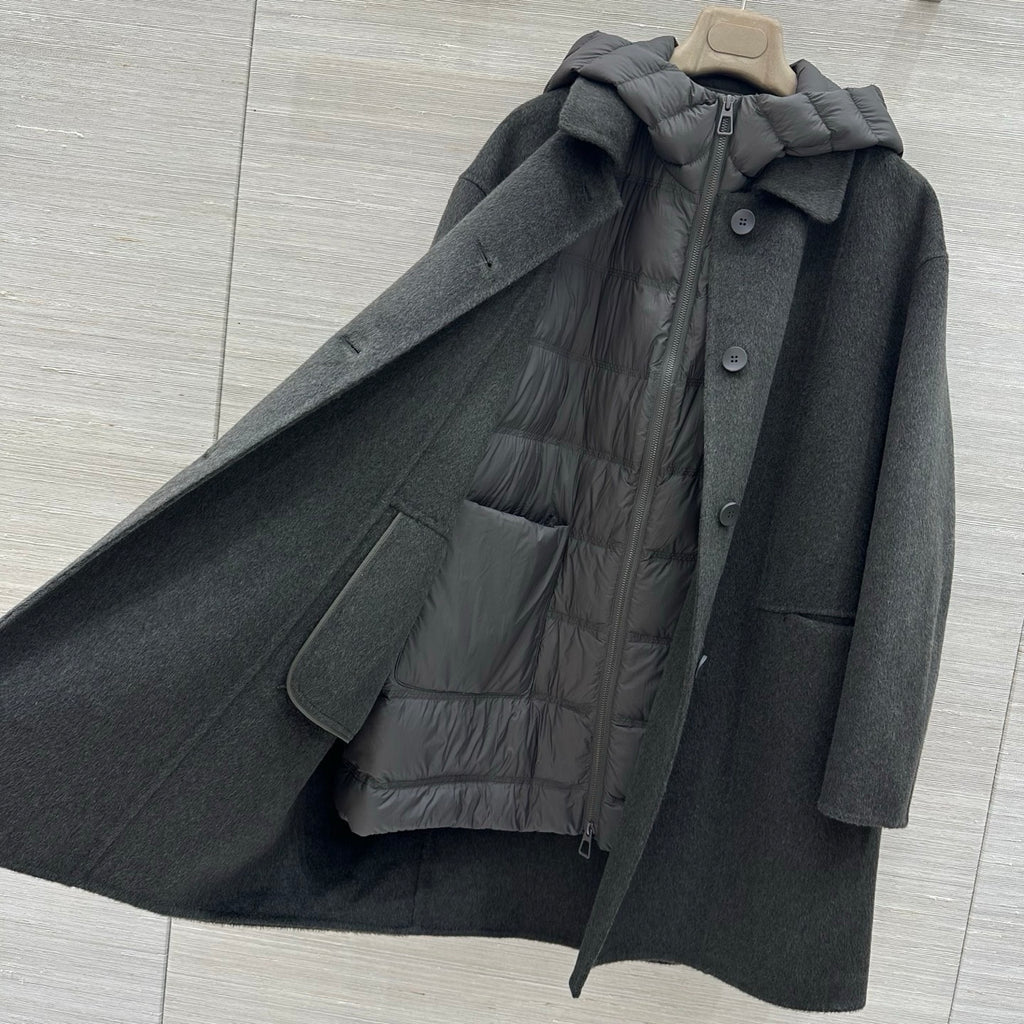 Loro Piana charcoal grey modular coat