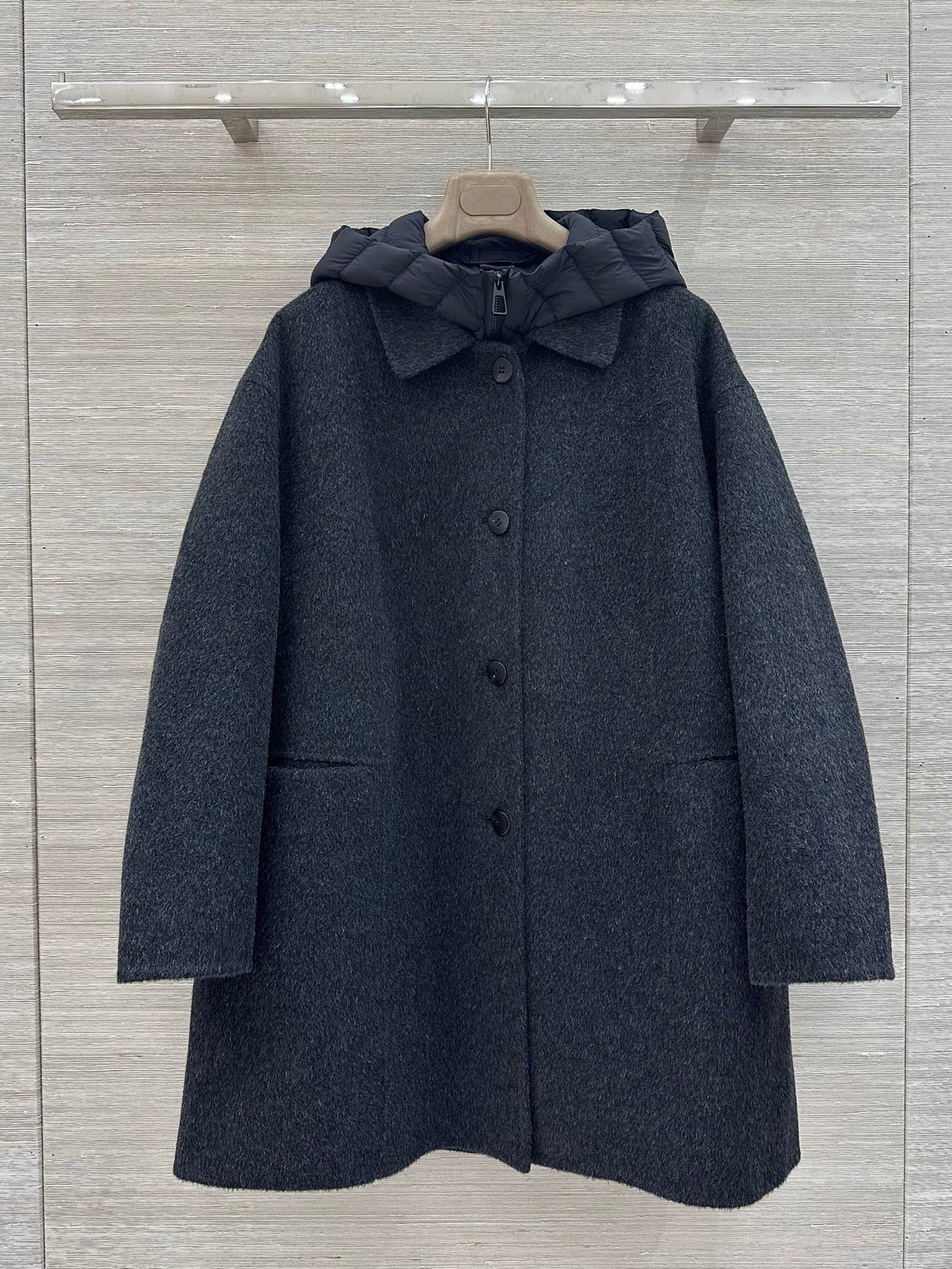 Loro Piana charcoal grey modular coat
