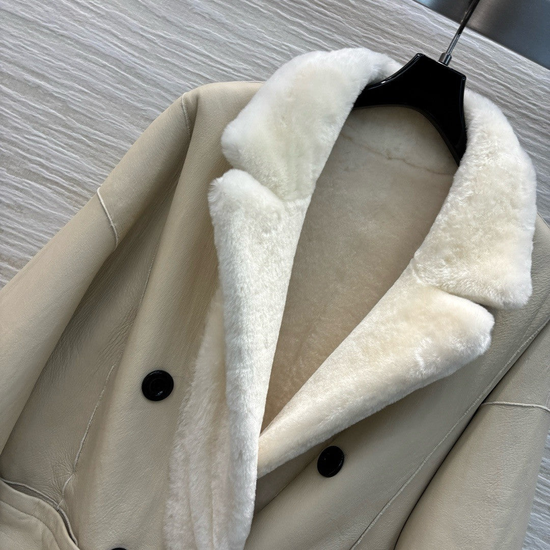 Brunello Cucinelli Reversible shearling coat with Precious patch